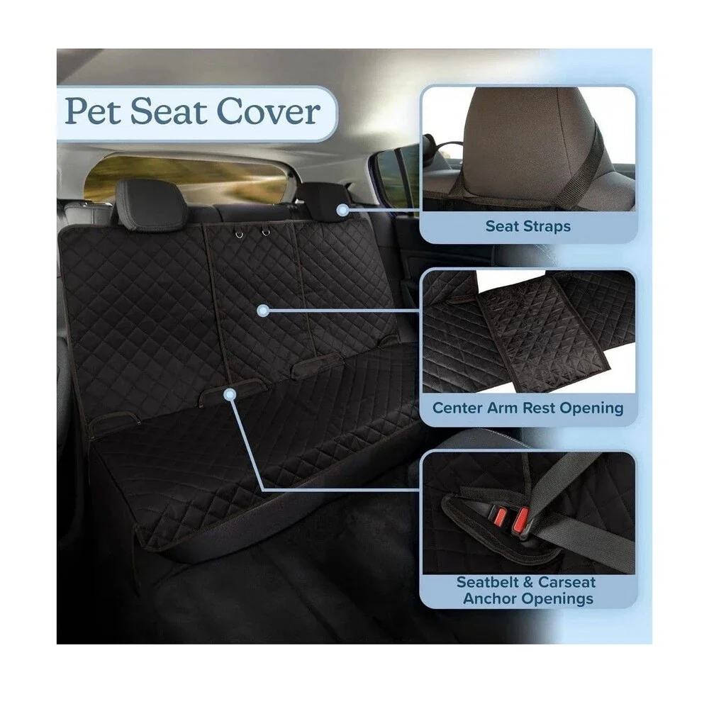 Petmaker Dog Pet Car Seat Cover Protector for Back Seat Water-Resistant Black